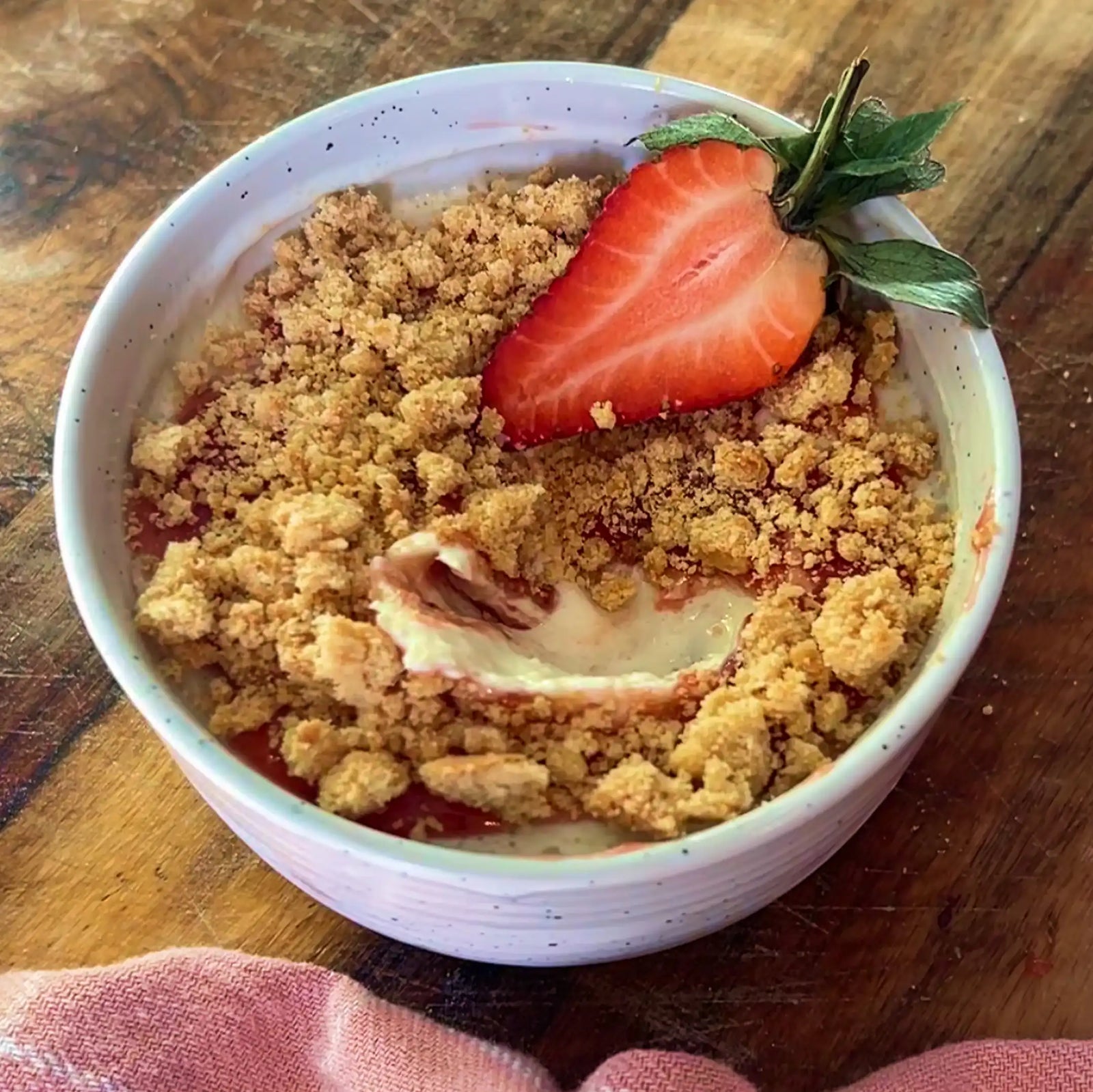 High Protein Strawberry Cheesecake Bowls