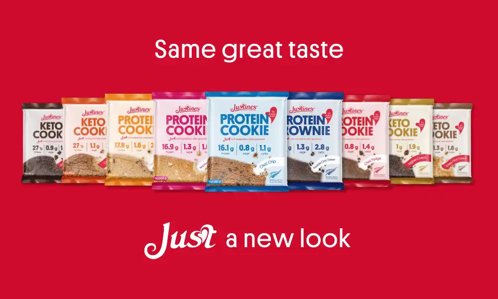 Same great taste, Just a new look! - Introducing Justine's Cookies new packaging