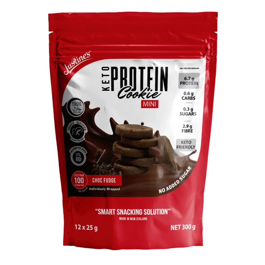 Justine's Keto Choc Fudge Mini Protein Cookie Pouch 300g