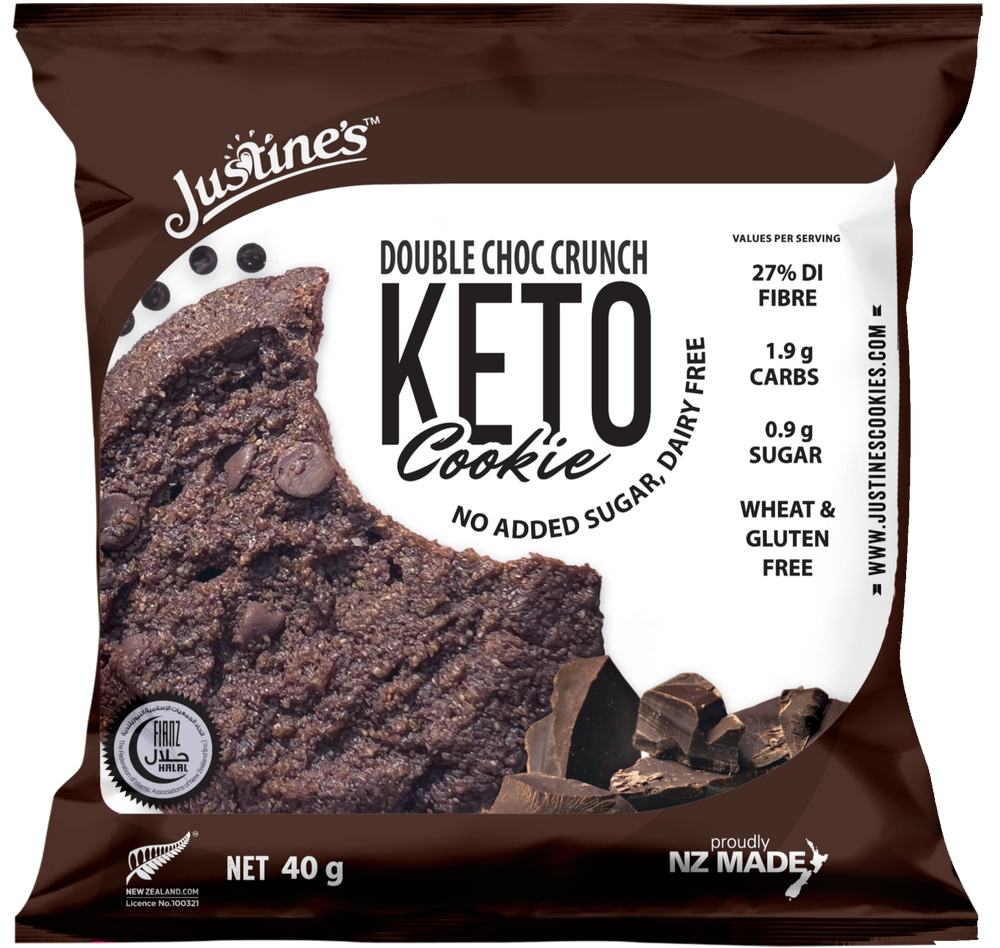 Justine's Keto Double Choc Crunch 40g front