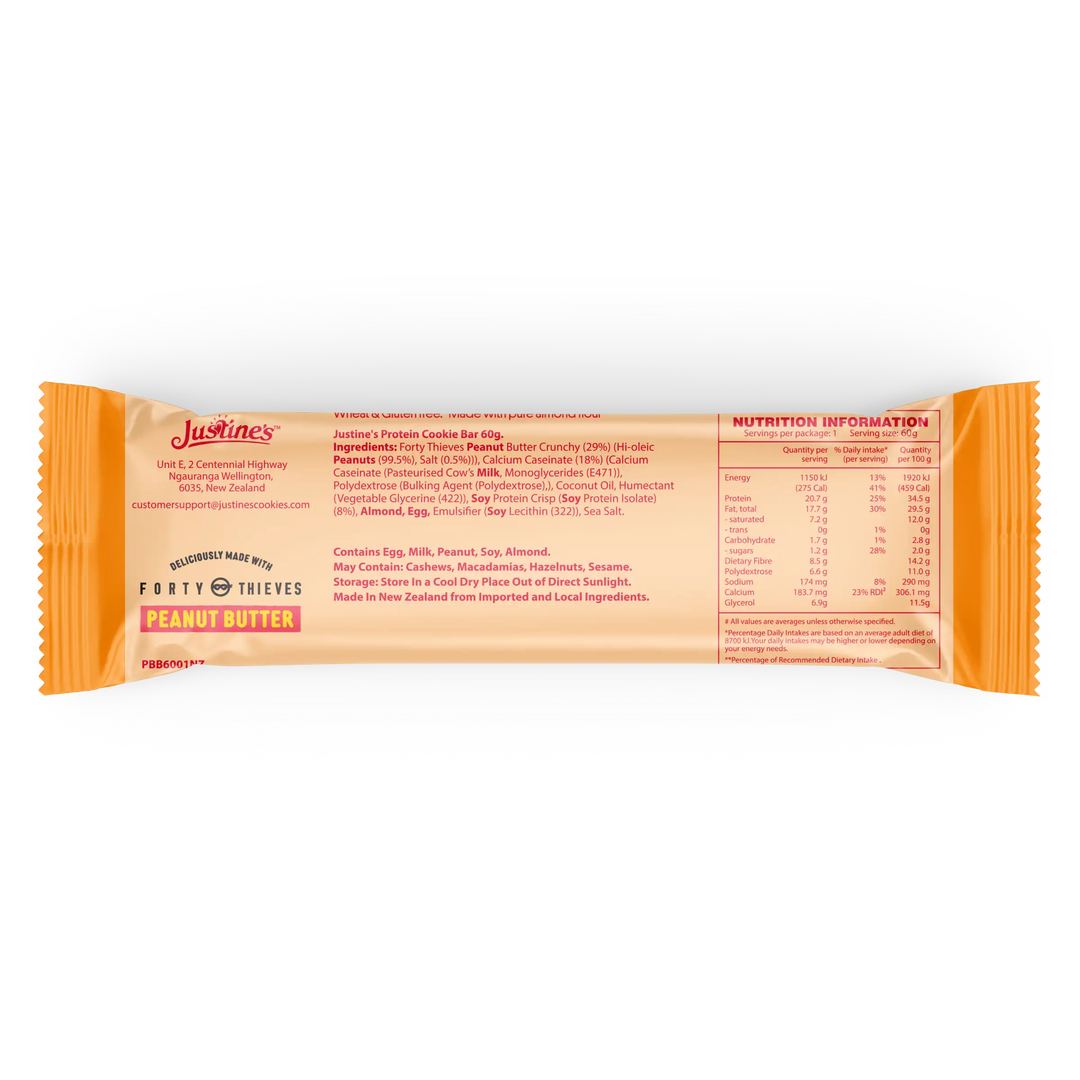 Justine's Protein Cookie Bar with Forty Thieves Peanut Butter - Back 2