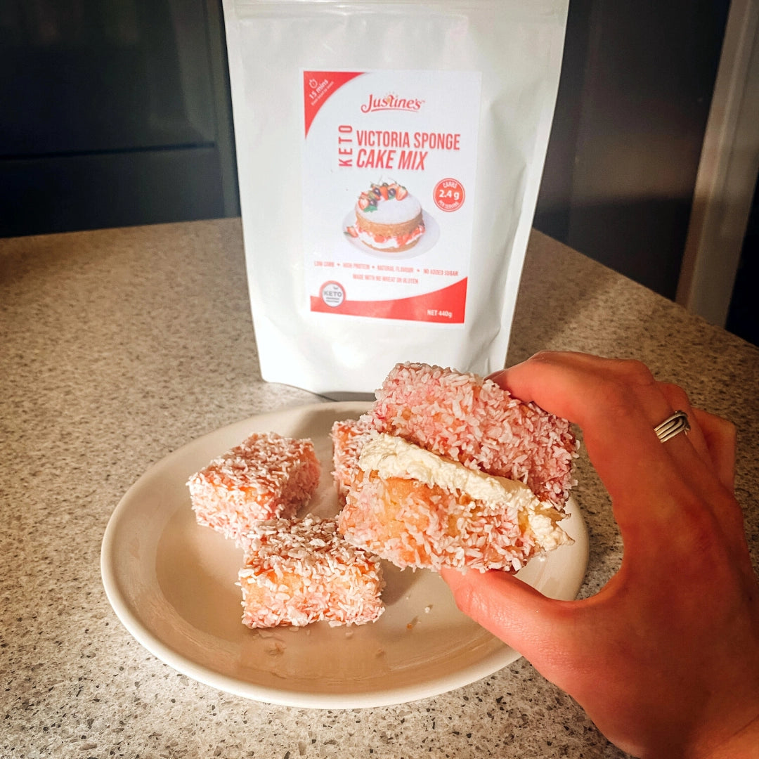 Lulu's Low Carb Keto Raspberry/Strawberry Lamingtons