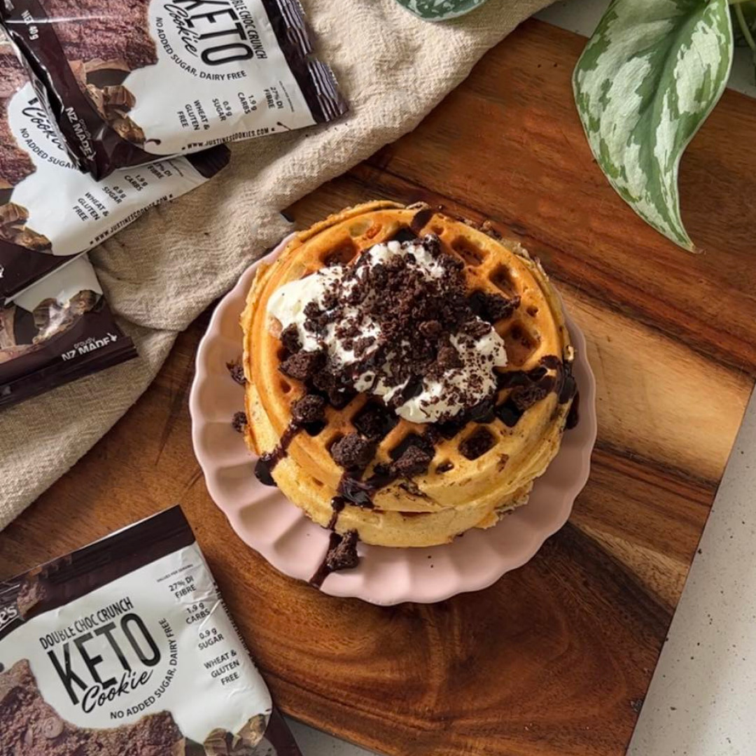 Keto Cookies & Cream Protein Waffles