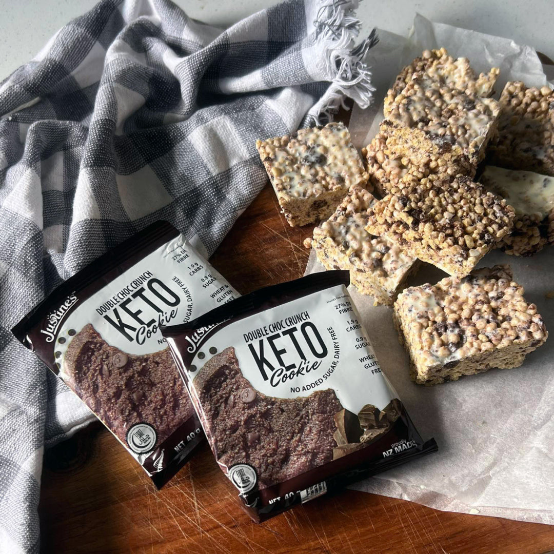 Cookies & Cream Keto protein rice crispy treats lcm slice recipe 