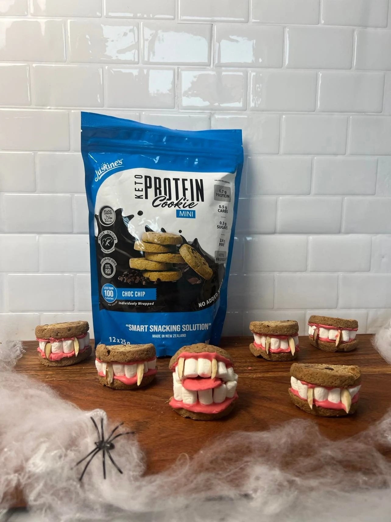 Dracula's Dentures Keto Halloween Cookies