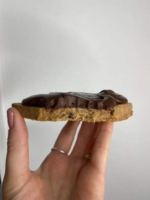 Choc Chip Protein Cookie with Keto Ganache