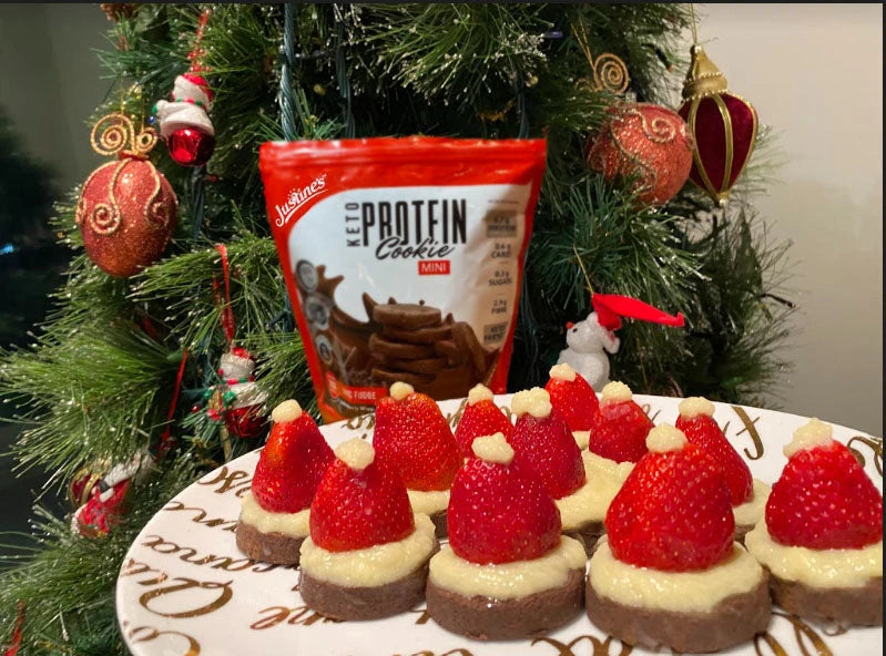 Keto Christmas Santa Hat Cookies