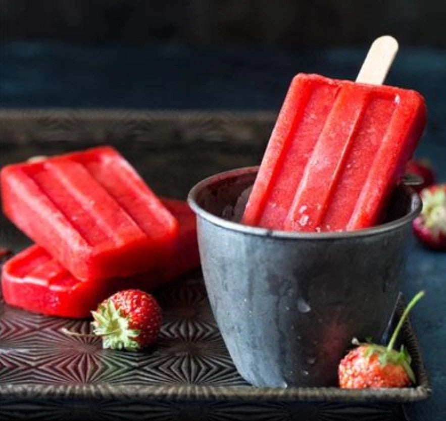 Keto Strawberry Lime Popsicles