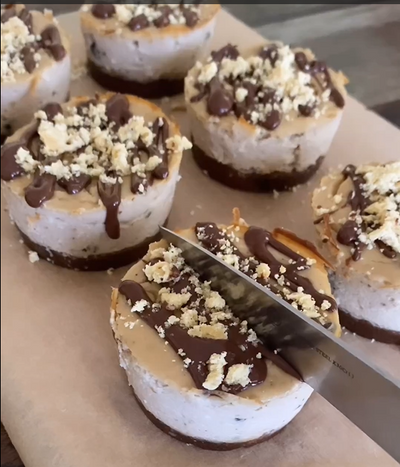 Cookies 'n Cream mini keto protein cheesecakes