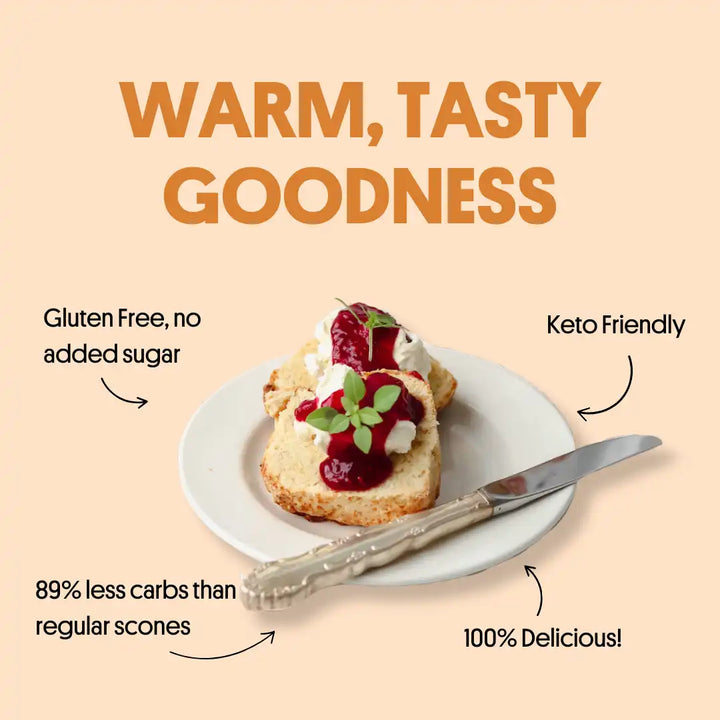 justines keto scone mix - warm tasty goodness