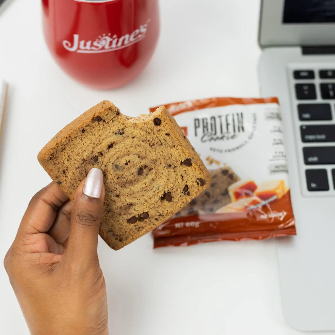 Justine's Caramel Choc Chip Protein Cookie Texture