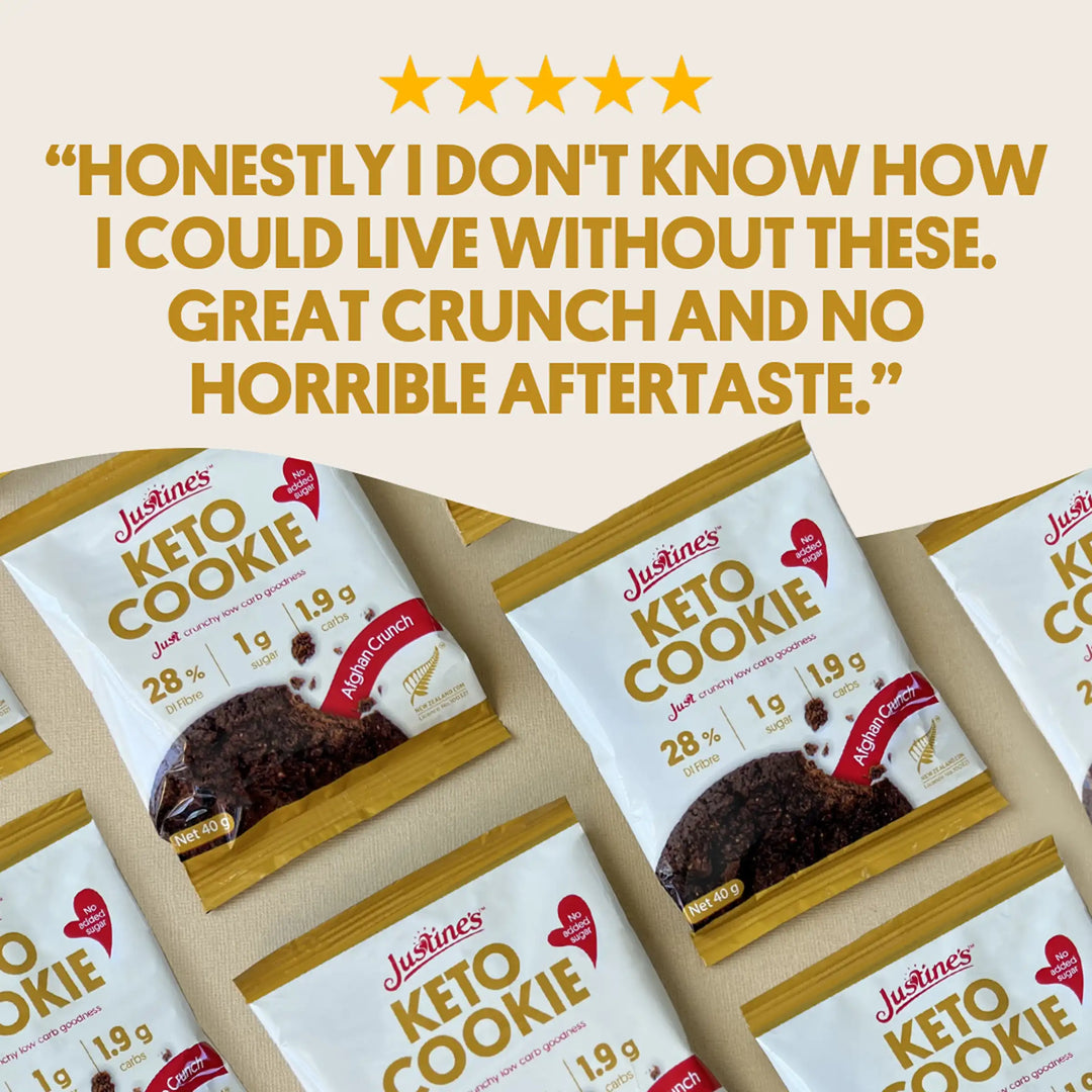 Justine's Keto Crunch Cookie Afghan 40g - Box of 12