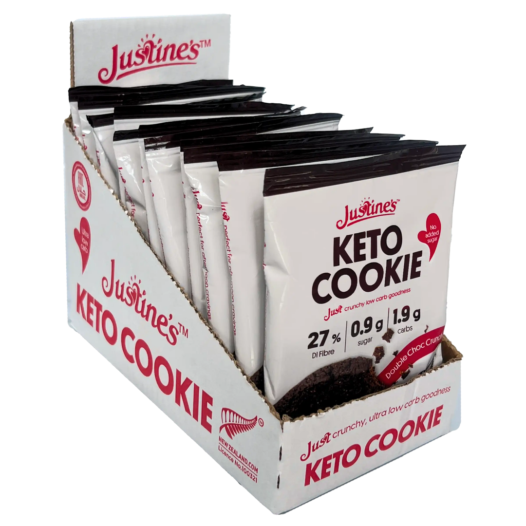 Justine's Keto Double Choc Crunch 40g x 12 Cookies To A Box