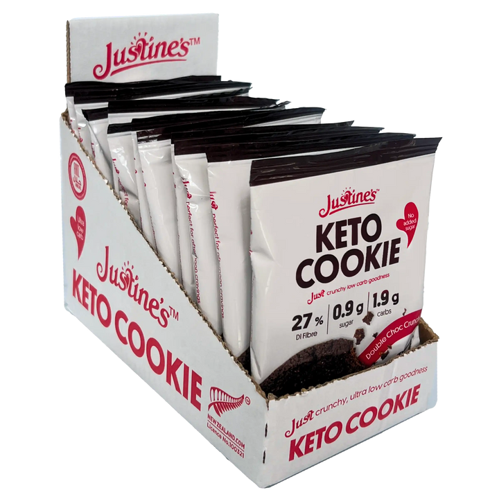 Justine's Keto Double Choc Crunch 40g x 12 Cookies To A Box