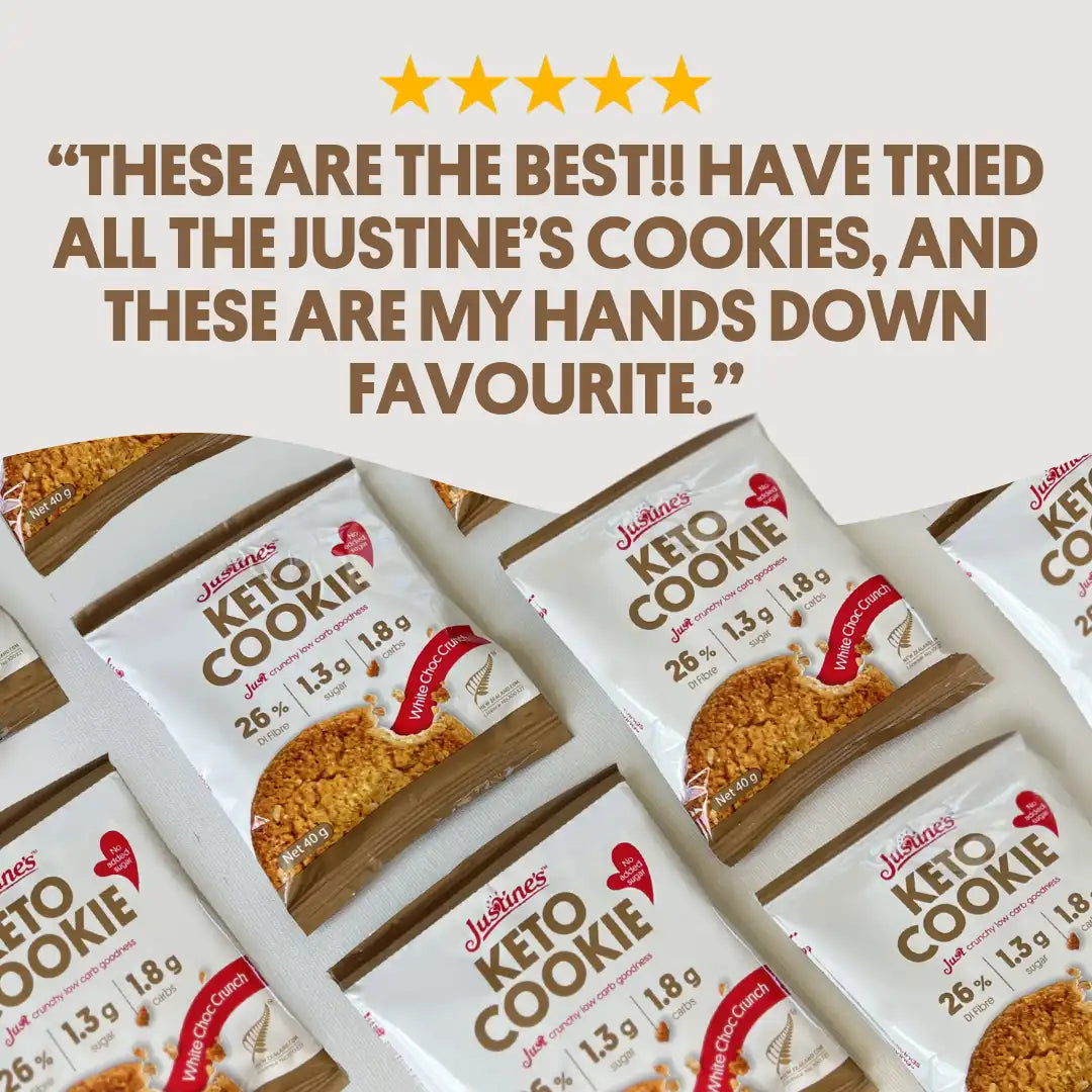 Justine's Keto White Choc Crunch Cookie featured review