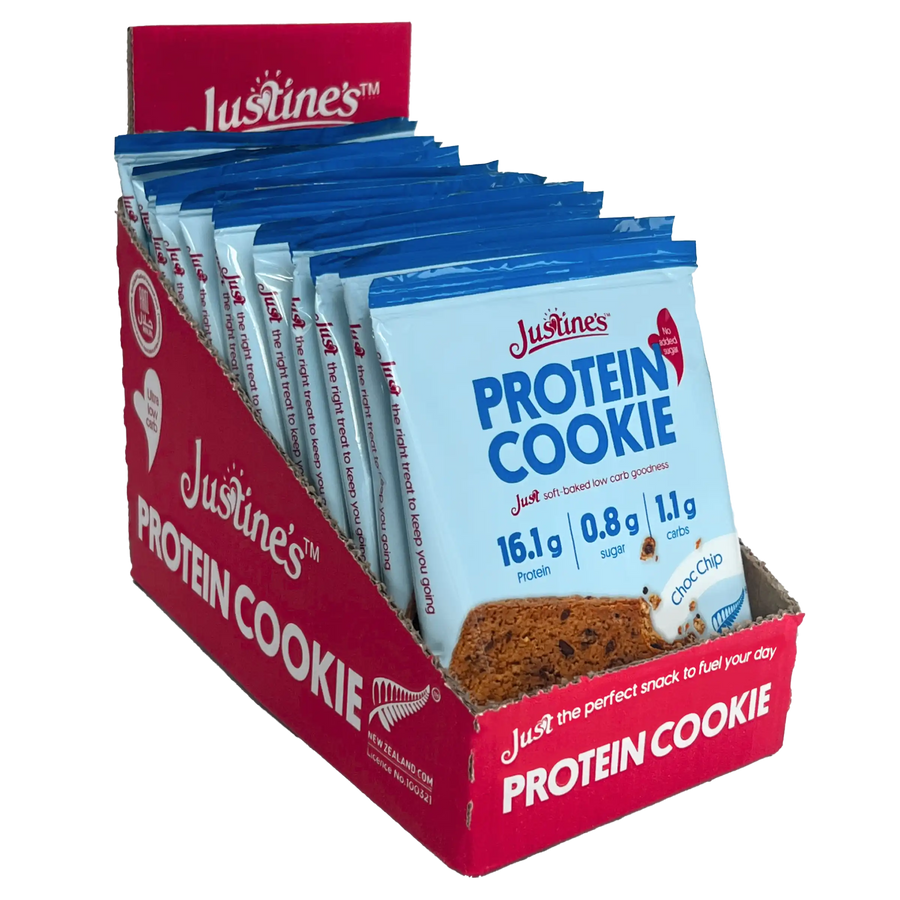 Justine's Keto  Choc Chip Protein Cookie 60g x 12 Cookies To A Box