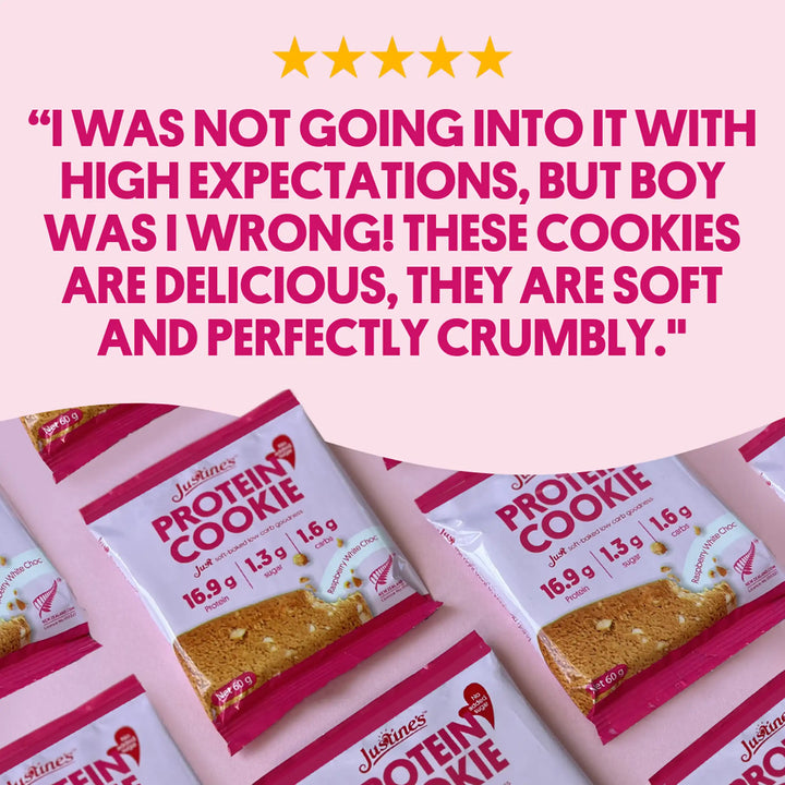 Justine's Keto  Raspberry White Choc  Protein Cookie customer review