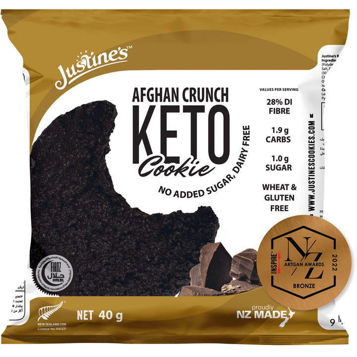 Box of 12 x Justine's Keto Afghan Crunch Cookie 40g