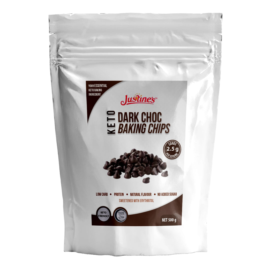 Justine's Keto  Dark Choc Baking Chips 500g