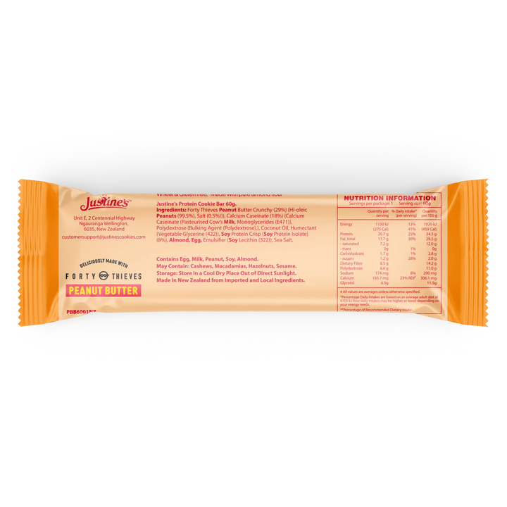Justine's Protein Cookie Bar with Forty Thieves Peanut Butter - Back 2