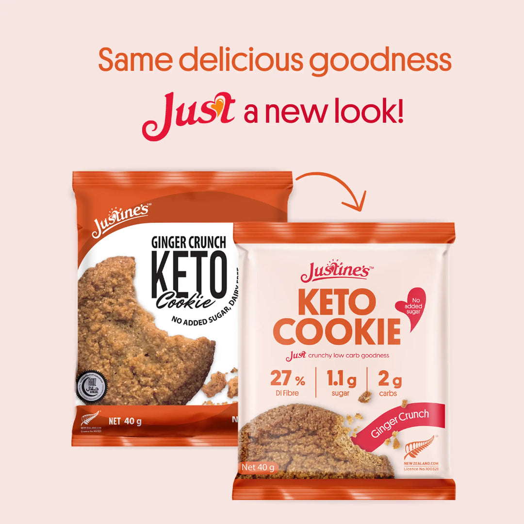 Justine's Keto Crunch Cookie Ginger 40g  - Box of 12