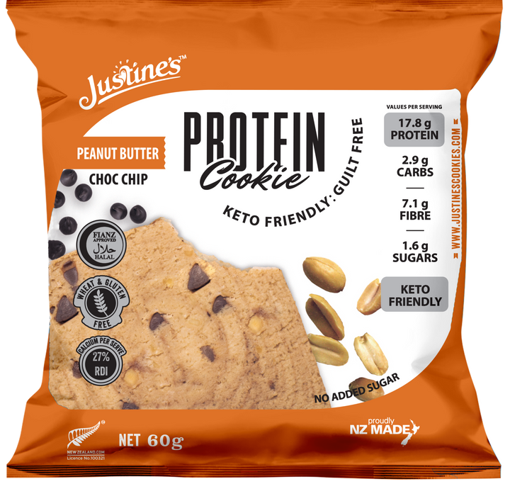 Justine's Keto Peanut Butter Protein Cookie 60g x 12 Cookies To A Box Media 2 of 3