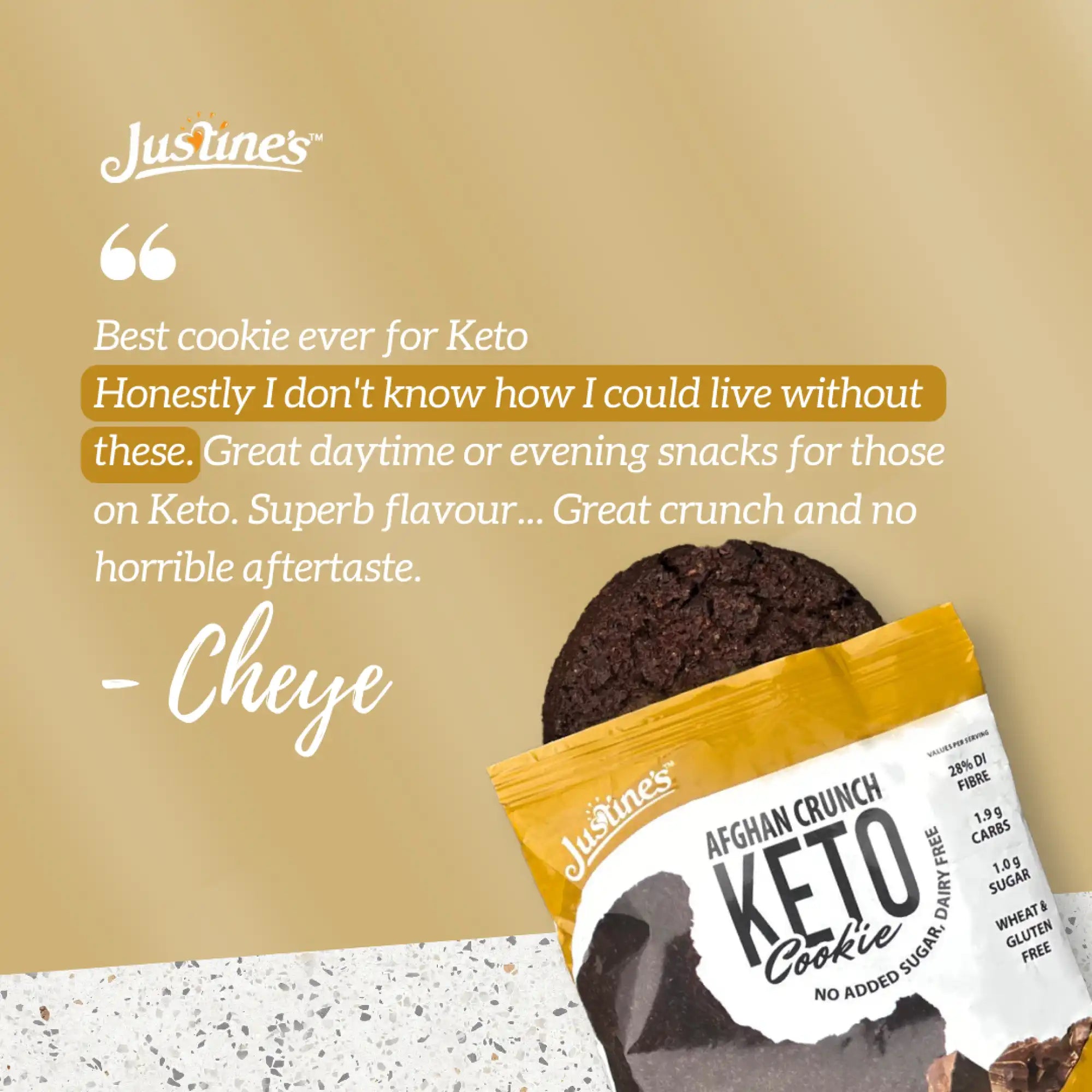 Justine's Keto Afghan Crunch Cookie  customer review