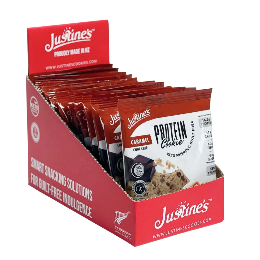 Justine's Keto Caramel Choc Chip Protein Cookies - 12 Pack