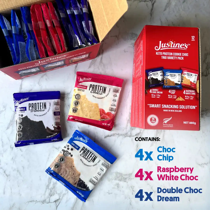 Justine's Keto Protein Cookie Choc Trio Variety Pack