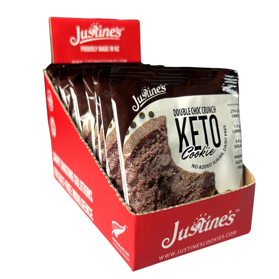 Justine's Keto Double Choc Crunch 40g x 12 Cookies To A Box