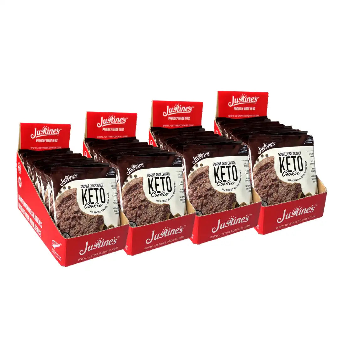 Justine's Keto Crunch Cookie Double Choc 40g  - 4 Boxes of 12