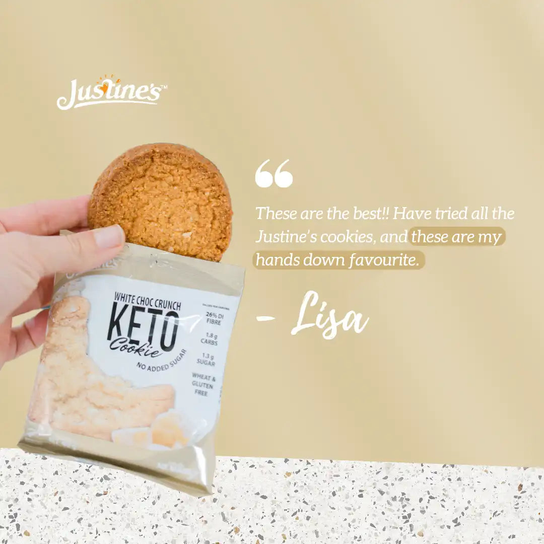 Justine's Keto White Choc Crunch Cookie featured review