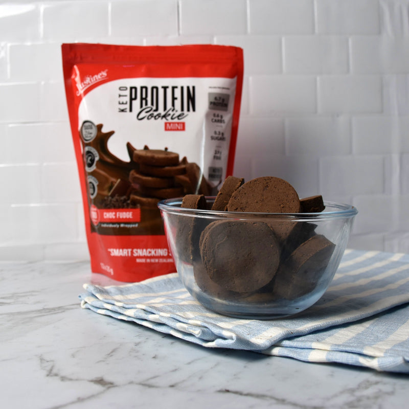 Keto Choc Fudge Protein Cookies in a bowl