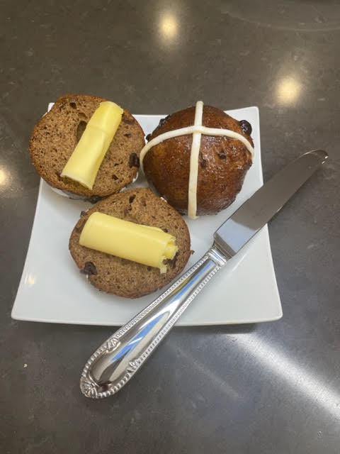 Keto Hot Cross Buns with Warm Butter